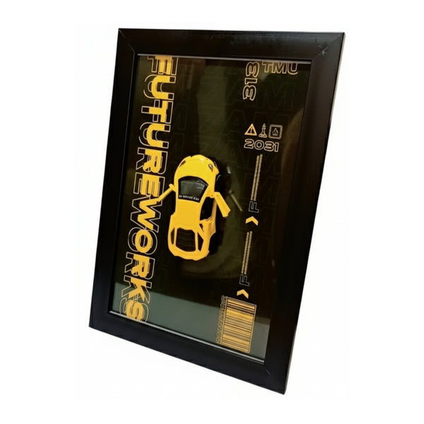 Metallic Car Wall Frame - Modern Home Decor Art